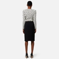 Elisabetta Franchi Camicie E Bluse^Camicia Cropped In Georgette Di Viscosa Stampa Logo Con Nodo