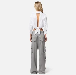 Elisabetta Franchi Camicie E Bluse^Camicia Cropped In Popeline Di Cotone