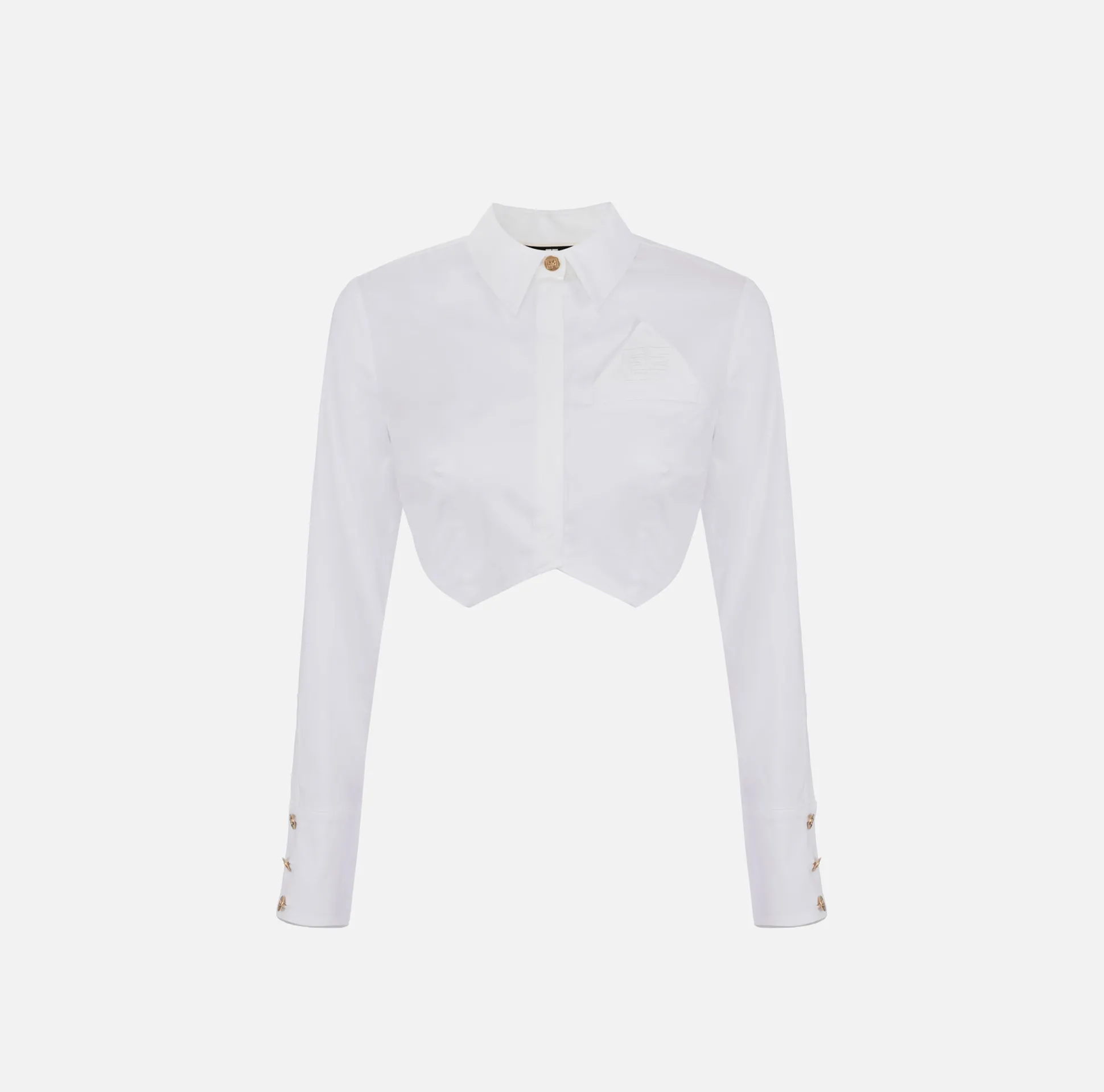 Elisabetta Franchi Camicie E Bluse^Camicia Cropped In Popeline Di Cotone