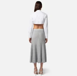 Elisabetta Franchi Camicie E Bluse^Camicia Cropped In Popeline Di Cotone