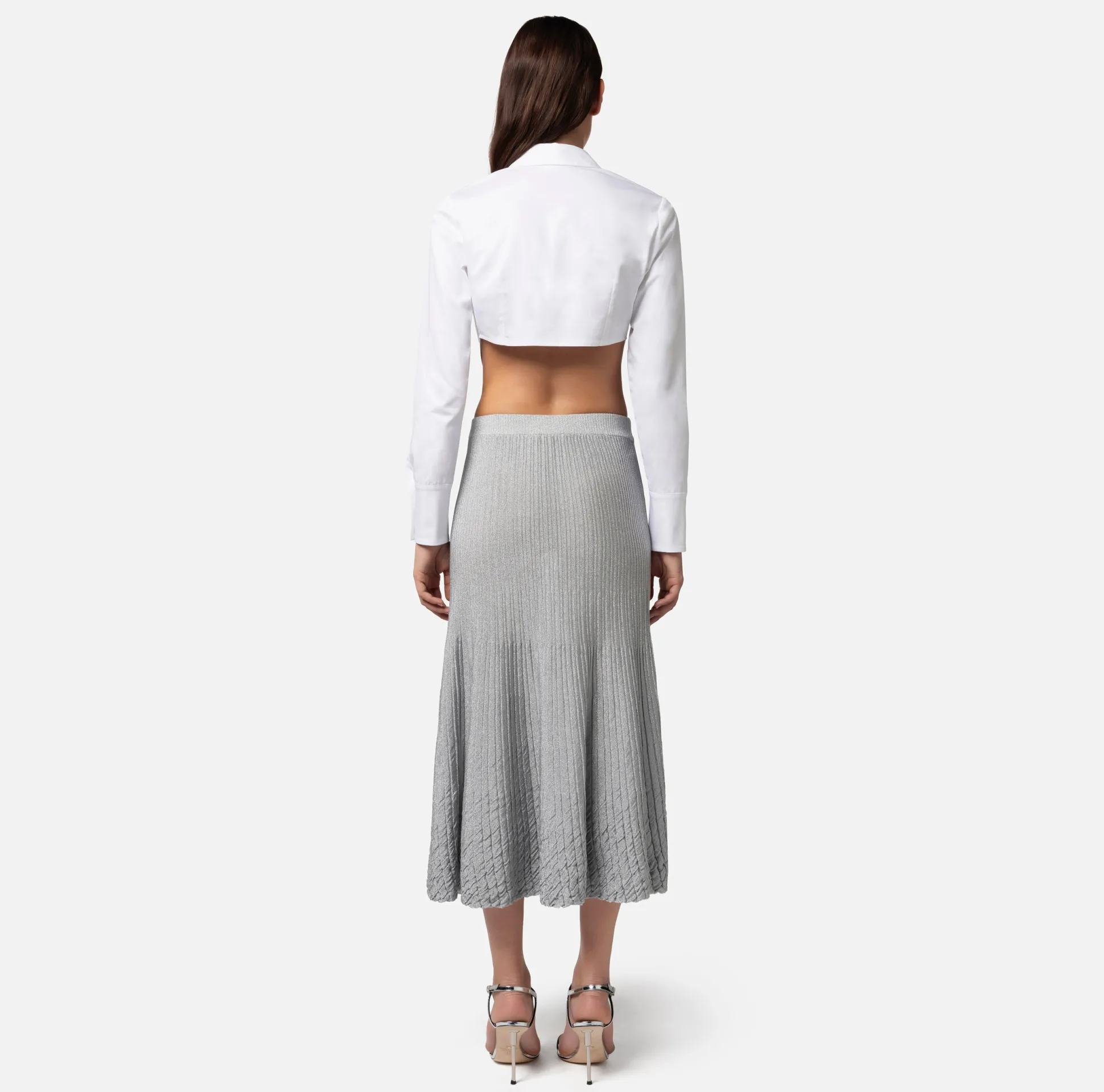 Elisabetta Franchi Camicie E Bluse^Camicia Cropped In Popeline Di Cotone