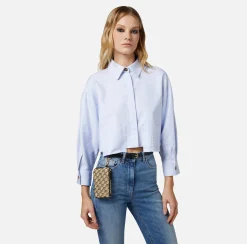 Elisabetta Franchi Camicie E Bluse^Camicia Cropped In Popeline Di Cotone
