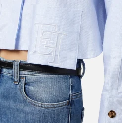 Elisabetta Franchi Camicie E Bluse^Camicia Cropped In Popeline Di Cotone