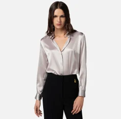 Elisabetta Franchi Camicie E Bluse^Camicia Dritta In Raso Di Seta