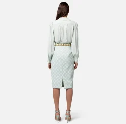 Elisabetta Franchi Camicie E Bluse^Camicia In Georgette Di Viscosa Con Accessorio Sul Collo