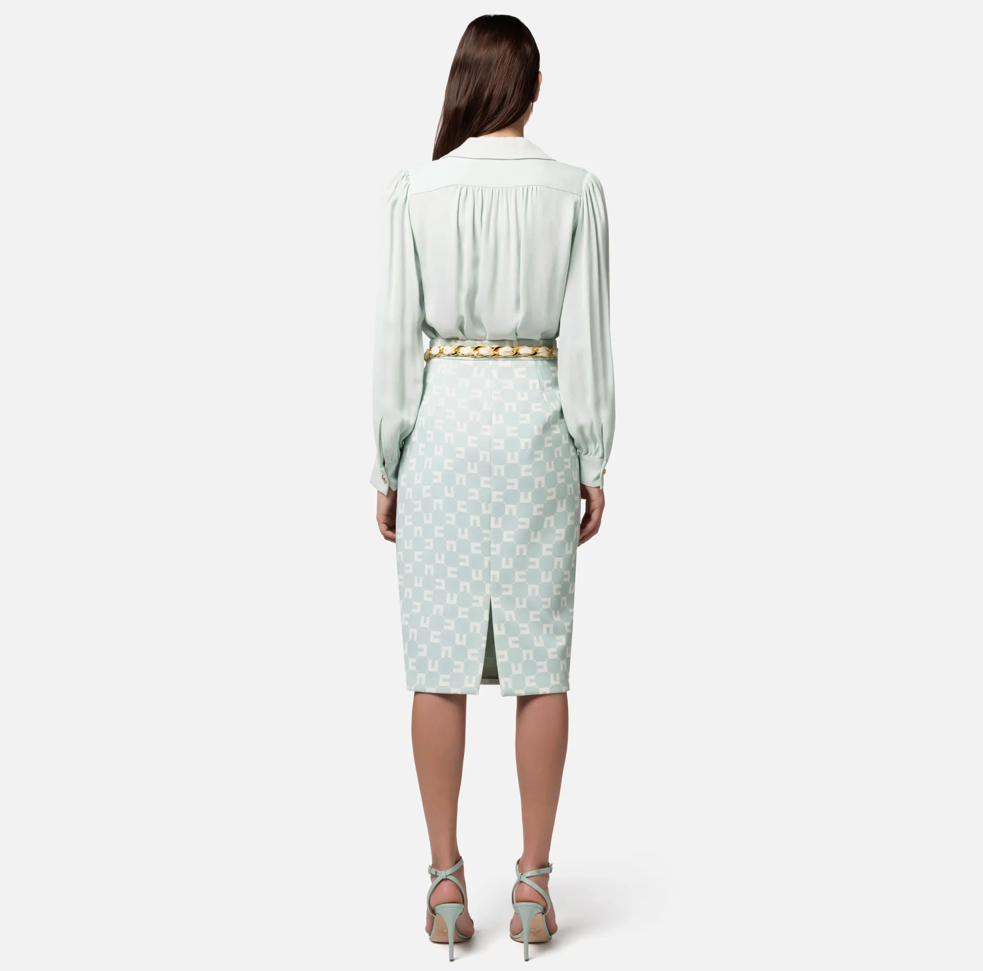 Elisabetta Franchi Camicie E Bluse^Camicia In Georgette Di Viscosa Con Accessorio Sul Collo
