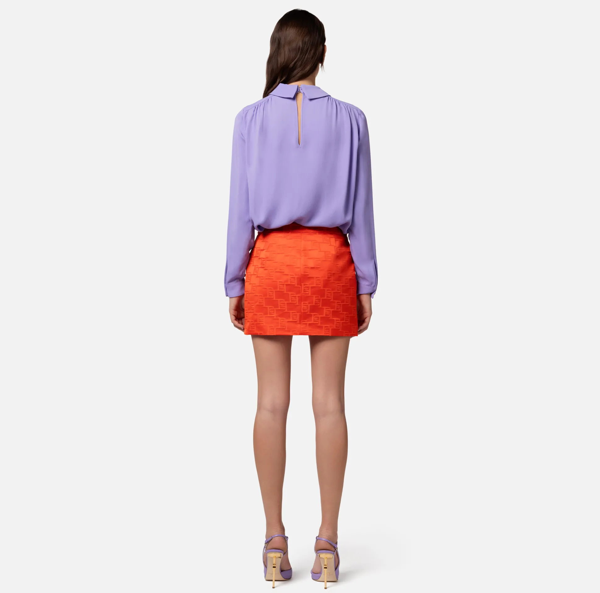 Elisabetta Franchi Camicie E Bluse^Camicia In Georgette Di Viscosa Con Accessorio Sul Collo