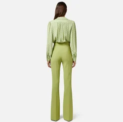 Elisabetta Franchi Camicie E Bluse^Camicia In Georgette Di Viscosa Stampa Logo Con Accessorio Sul Collo