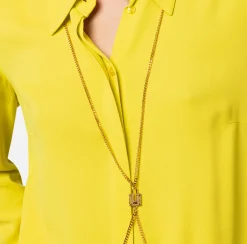 Elisabetta Franchi Camicie E Bluse^Camicia In Georgette Di Viscosa Con Body Chain