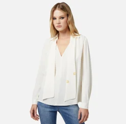 Elisabetta Franchi Camicie E Bluse^Camicia In Georgette Di Viscosa Con Foulard Lettering