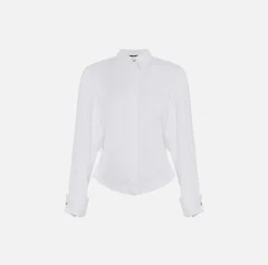 Elisabetta Franchi Camicie E Bluse^Camicia In Popeline Di Cotone Con Arricciatura