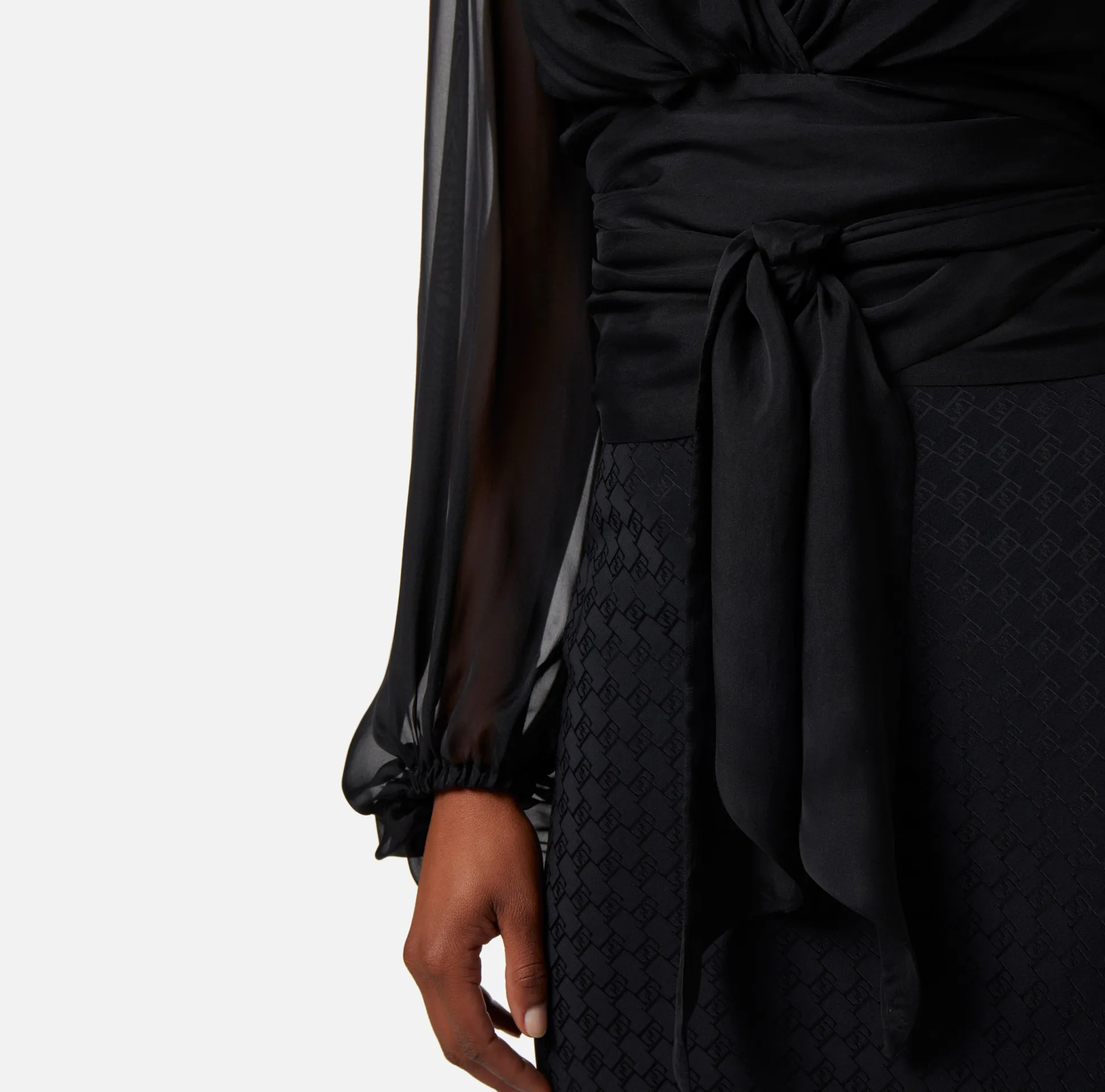 Elisabetta Franchi Camicie E Bluse^Camicia In Voile Di Seta Con Fusciacca