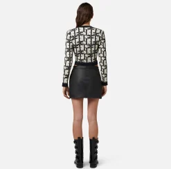 Elisabetta Franchi Maglieria E Felpe^Cardigan Cropped In Viscosa Embossed