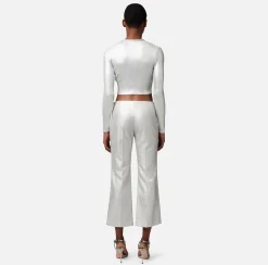 Elisabetta Franchi Maglieria E Felpe^Cardigan Cropped In Viscosa Laminata