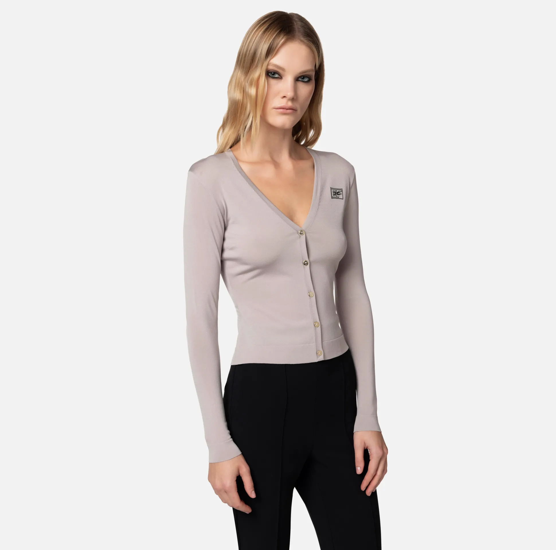 Elisabetta Franchi Maglieria E Felpe^Cardigan In Rayon Con Logo
