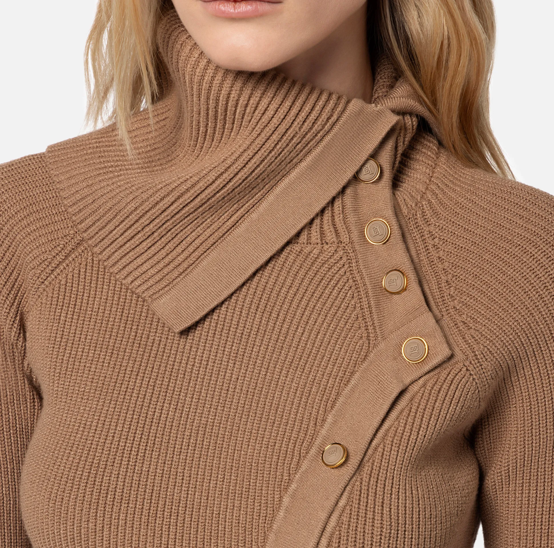 Elisabetta Franchi Maglieria E Felpe^Cardigan In Viscosa Con Abbottonatura Asimmetrica