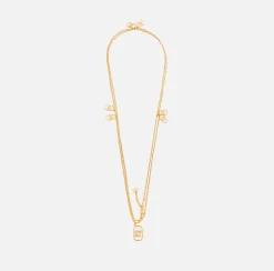 Elisabetta Franchi Mostra Tutti^Collana Lunga Con Charms Logo