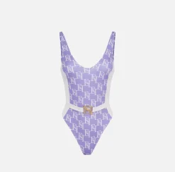 Elisabetta Franchi Beachwear^Costume Intero In Lycra Stampa Logo Con Fascione