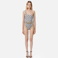 Elisabetta Franchi Beachwear^Costume Intero Monospalla In Lycra Con Catena Foulard