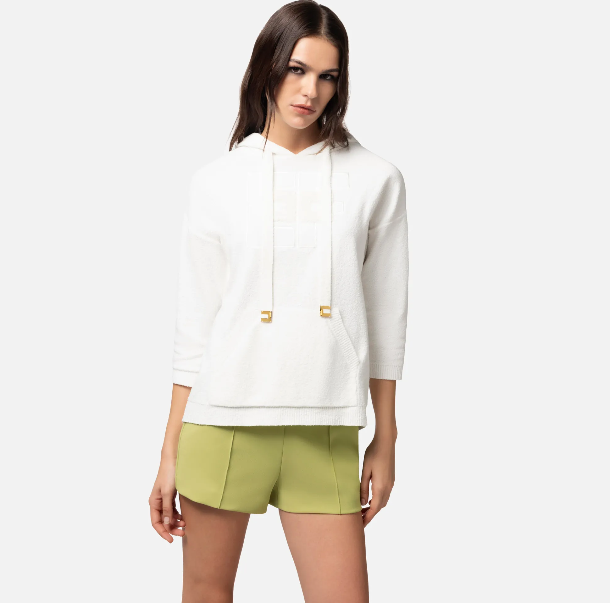 Elisabetta Franchi Maglieria E Felpe^Felpa In Cotone Boucle Con Logo