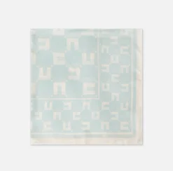 Elisabetta Franchi Mostra Tutti^Foulard Medio In Twill Di Seta Stampa Logo Doppia C