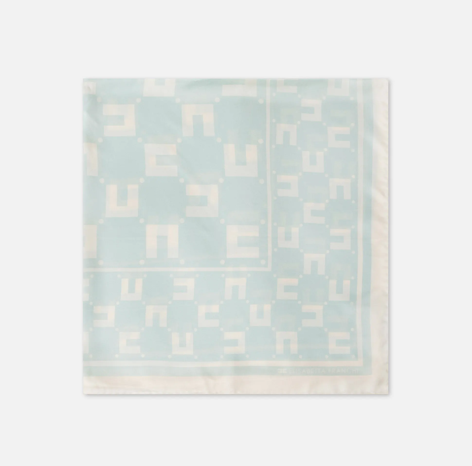 Elisabetta Franchi Mostra Tutti^Foulard Medio In Twill Di Seta Stampa Logo Doppia C