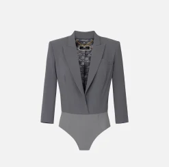 Elisabetta Franchi Top, T-Shirt & Body^Giacca A Body In Crepe Con Revers A Lancia