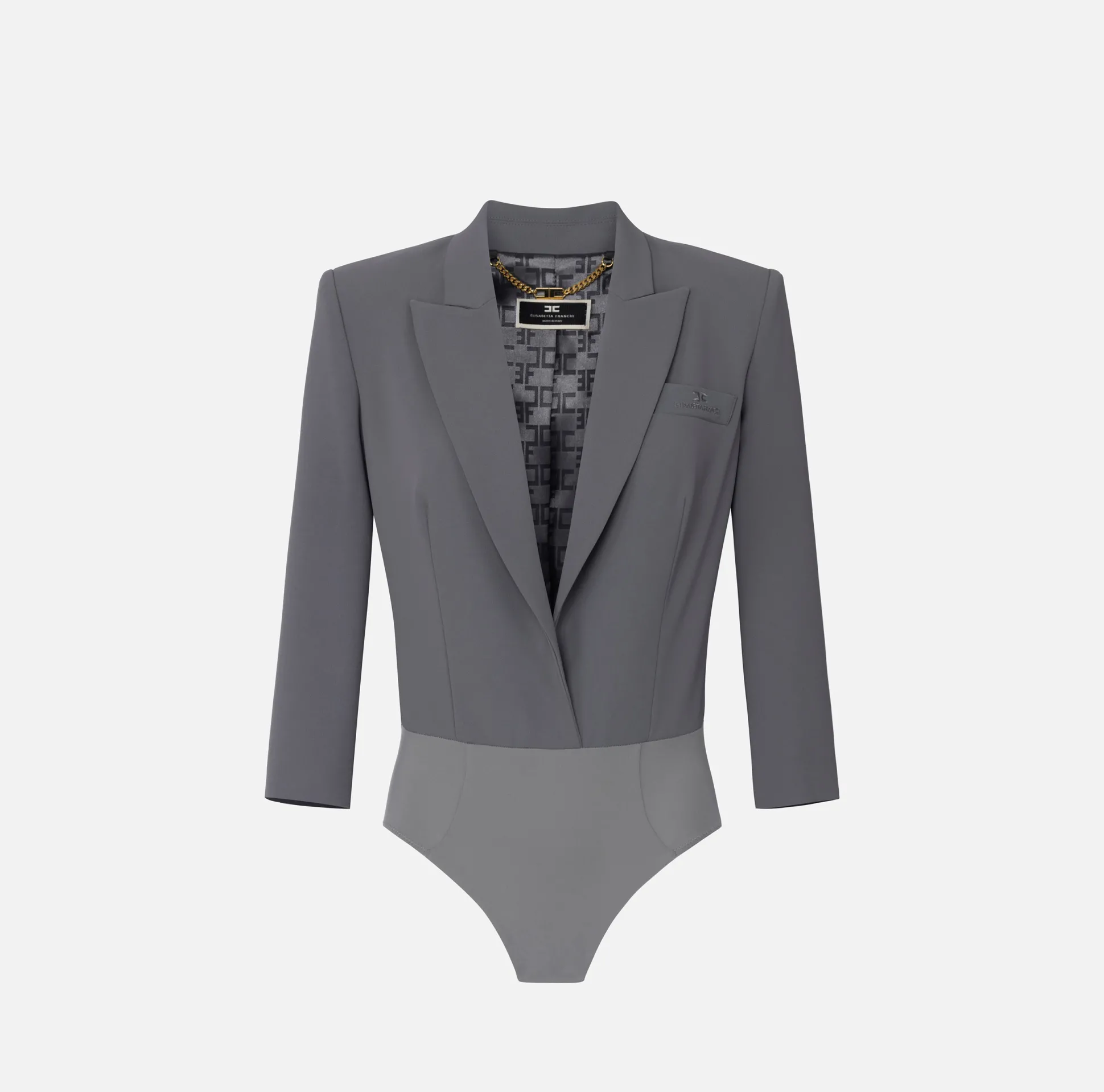 Elisabetta Franchi Top, T-Shirt & Body^Giacca A Body In Crepe Con Revers A Lancia