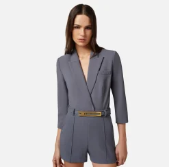 Elisabetta Franchi Top, T-Shirt & Body^Giacca A Body In Crepe Con Revers A Lancia