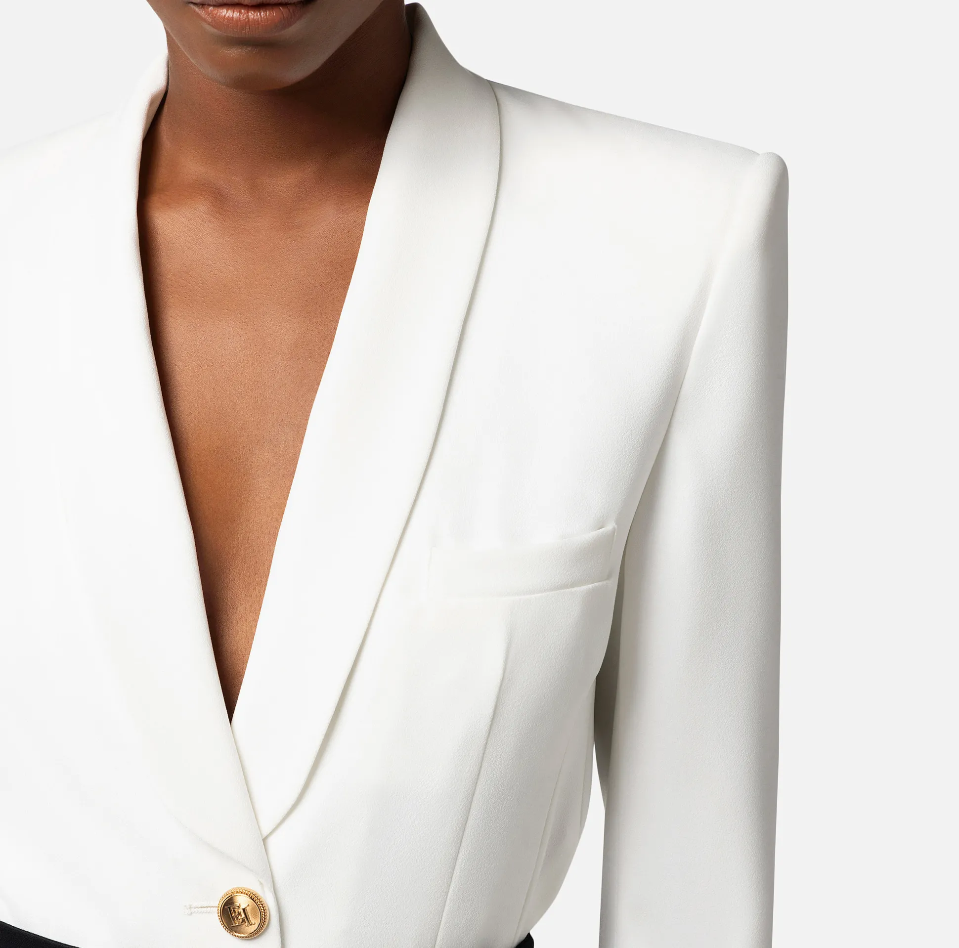 Elisabetta Franchi Top, T-Shirt & Body^Giacca A Body In Crepe Con Rever Sciallato