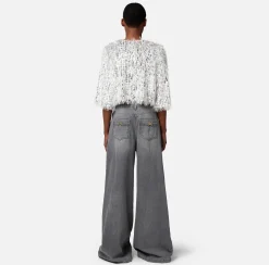 Elisabetta Franchi Giacche & Trench^Giacca Cropped In Organza Sfrangiata