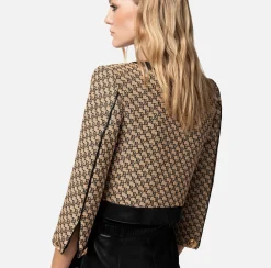 Elisabetta Franchi Giacche & Trench^Giacca Cropped In Rafia Jaquard
