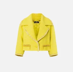Elisabetta Franchi Giacche & Trench^Giacca Cropped In Tweed Con Catena