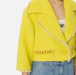 Elisabetta Franchi Giacche & Trench^Giacca Cropped In Tweed Con Catena