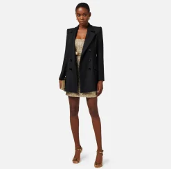 Elisabetta Franchi Giacche & Trench^Giacca Doppiopetto In Crepe