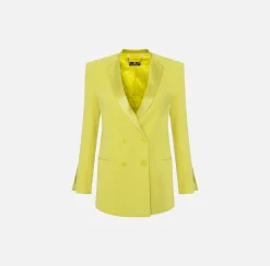 Elisabetta Franchi Giacche & Trench^Giacca Doppiopetto In Crepe Con Revers In Raso
