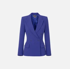Elisabetta Franchi Giacche & Trench^Giacca Doppiopetto In Crepe Con Taglio In Vita