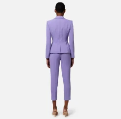 Elisabetta Franchi Giacche & Trench^Giacca Doppiopetto In Crepe Con Rever Sciallato
