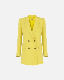 Elisabetta Franchi Giacche & Trench^Giacca Doppiopetto In Crepe Con Revers A Lancia