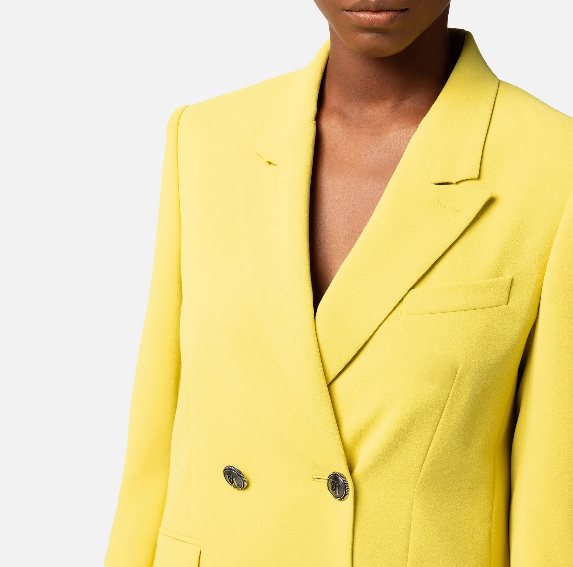 Elisabetta Franchi Giacche & Trench^Giacca Doppiopetto In Crepe Con Revers A Lancia