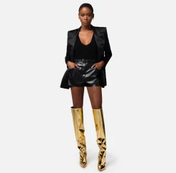 Elisabetta Franchi Giacche & Trench^Giacca Doppiopetto In Crepe Di Raso Lucido