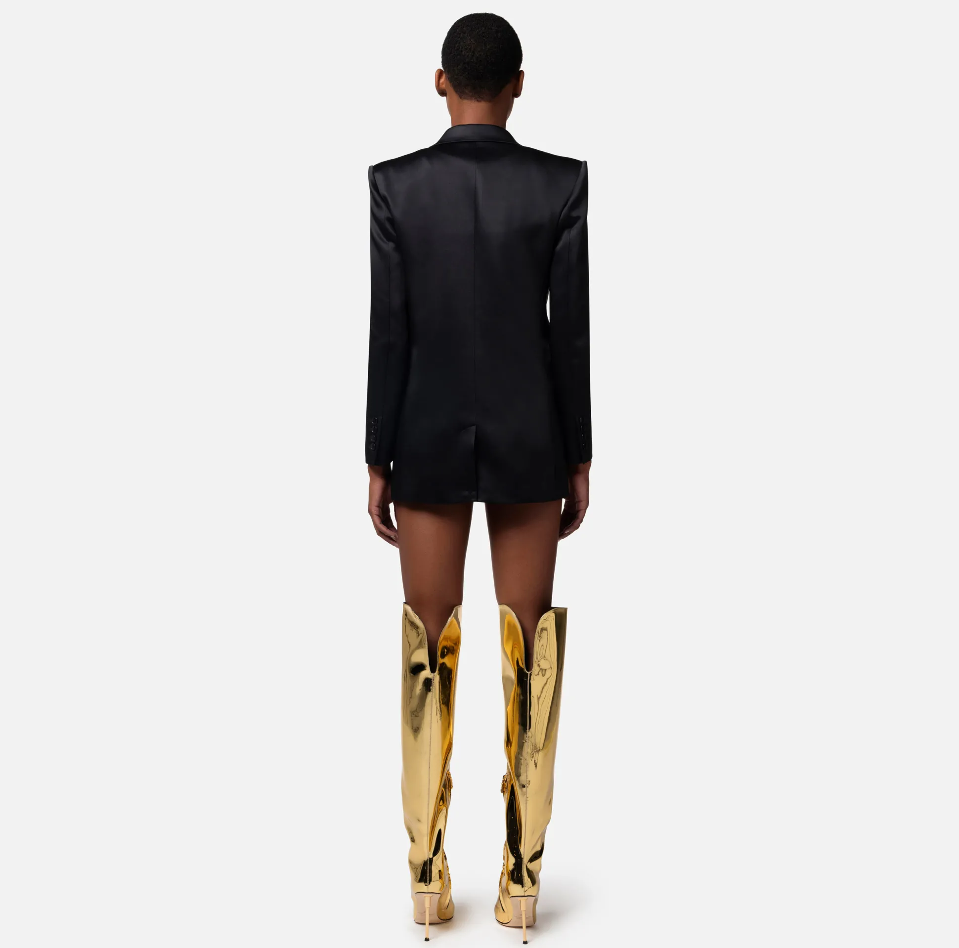Elisabetta Franchi Giacche & Trench^Giacca Doppiopetto In Crepe Di Raso Lucido