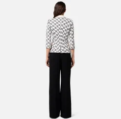 Elisabetta Franchi Giacche & Trench^Giacca Doppiopetto In Crepe Stampa Logo E Placca