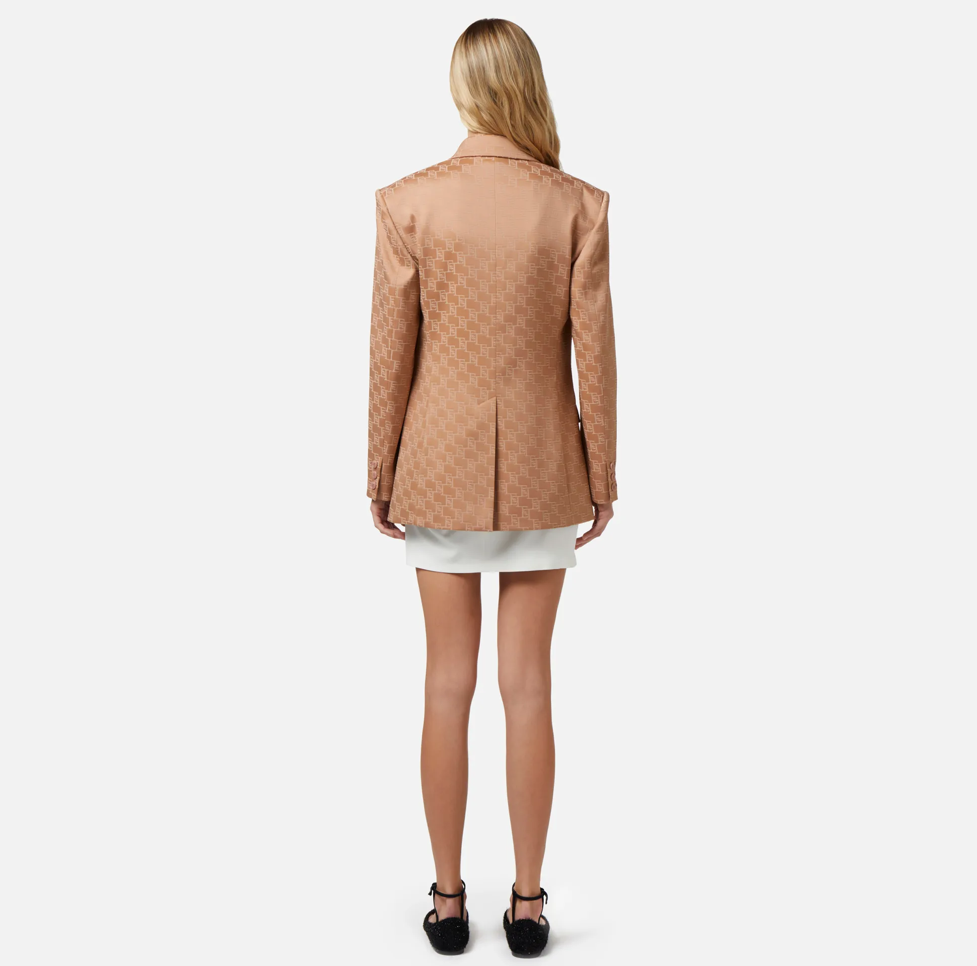 Elisabetta Franchi Giacche & Trench^Giacca Doppiopetto In Raso Jaquard