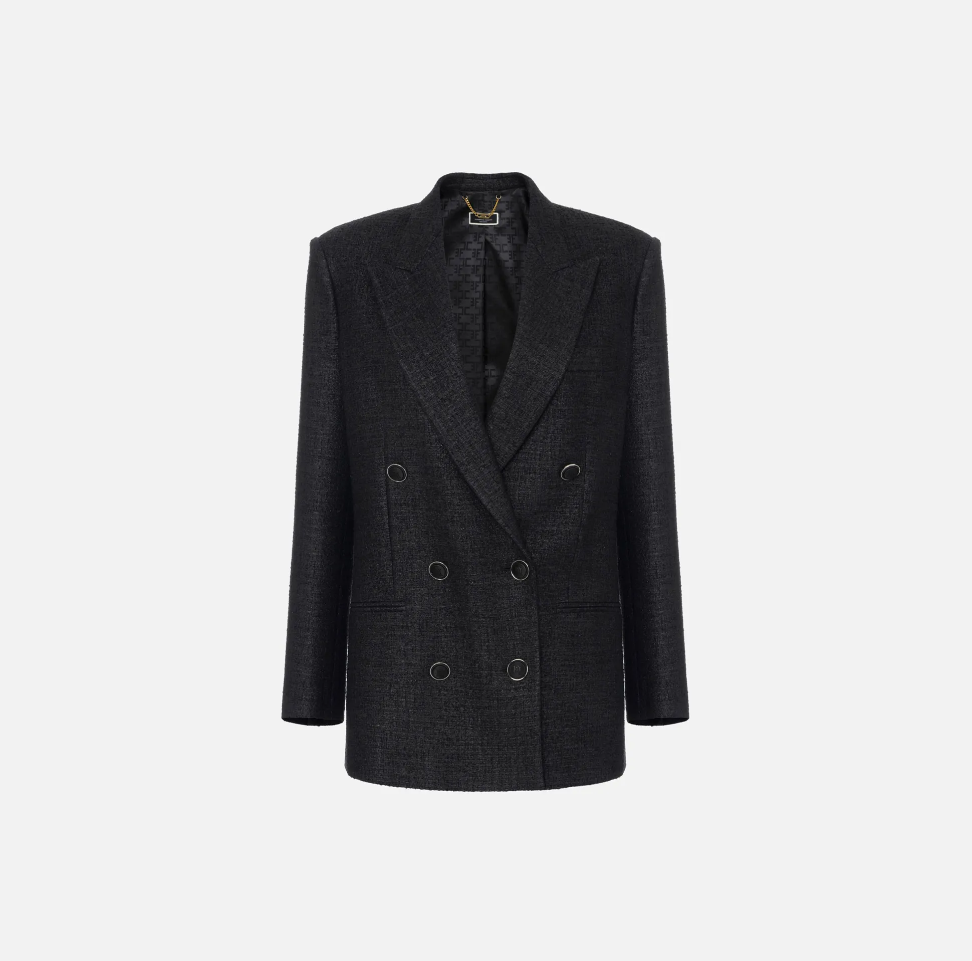 Elisabetta Franchi Giacche & Trench^Giacca Doppiopetto In Tweed Laminato