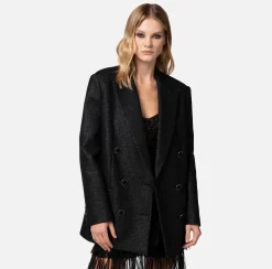 Elisabetta Franchi Giacche & Trench^Giacca Doppiopetto In Tweed Laminato