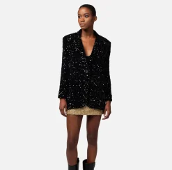 Elisabetta Franchi Giacche & Trench^Giacca In Ciniglia Con Paillettes