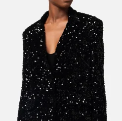 Elisabetta Franchi Giacche & Trench^Giacca In Ciniglia Con Paillettes