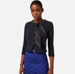 Elisabetta Franchi Giacche & Trench^Giacca In Crepe Con Catena Foulard