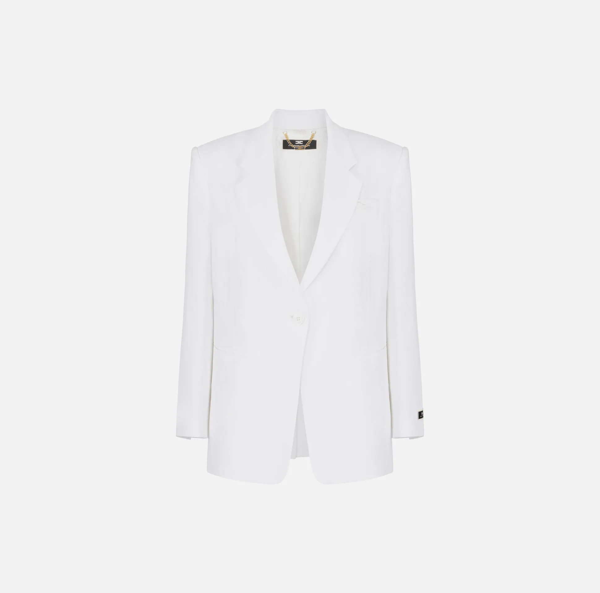 Elisabetta Franchi Giacche & Trench^Giacca In Crepe Con Etichetta Logo